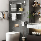 Contemporary Chrome Bathroom Hardware Set Polished Chrome Bathroom Set Made of Stainless Steel