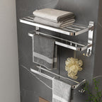 Contemporary Chrome Bathroom Hardware Set Polished Chrome Bathroom Set Made of Stainless Steel