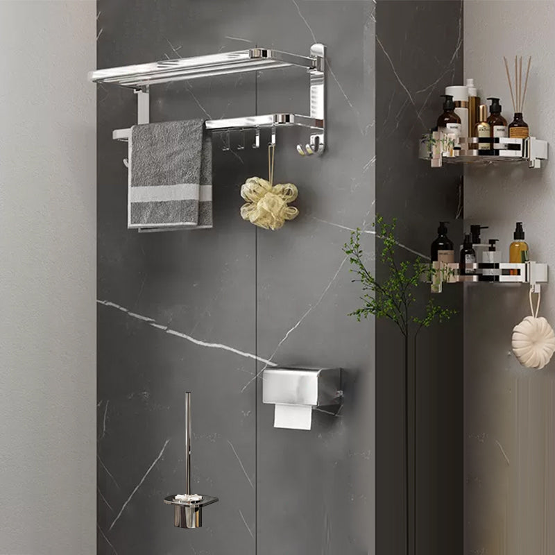 Contemporary Chrome Bathroom Hardware Set Polished Chrome Bathroom Set Made of Stainless Steel