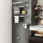 Contemporary Chrome Bathroom Hardware Set Polished Chrome Bathroom Set Made of Stainless Steel