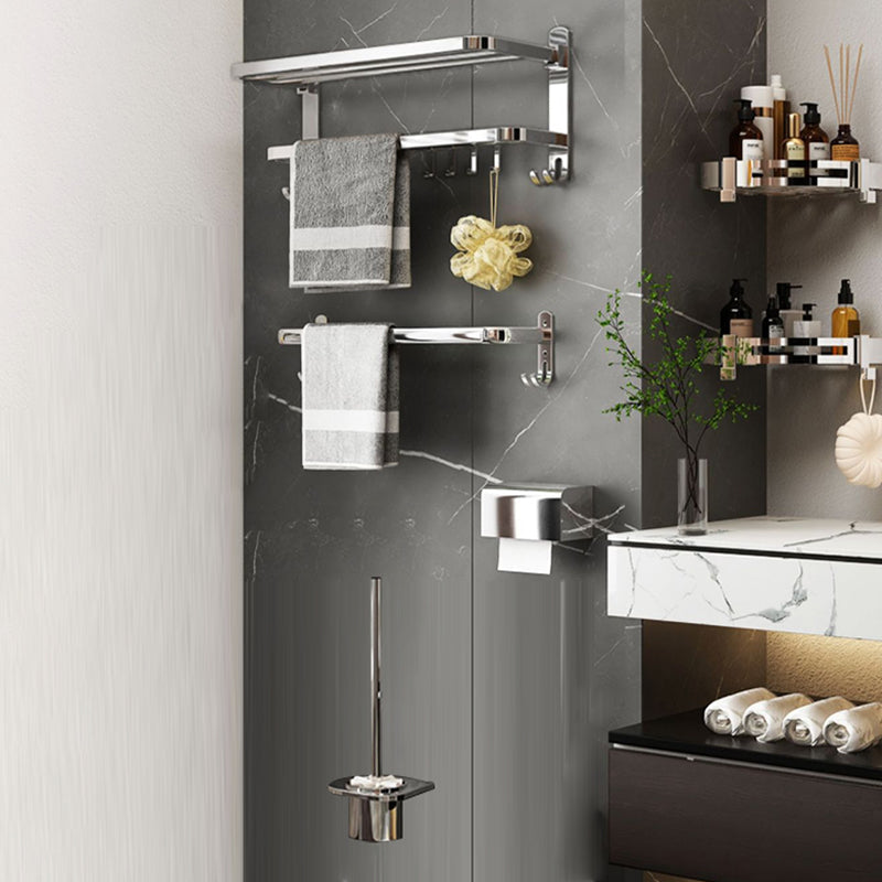 Contemporary Chrome Bathroom Hardware Set Polished Chrome Bathroom Set Made of Stainless Steel