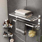 Contemporary Chrome Bathroom Hardware Set Polished Chrome Bathroom Set Made of Stainless Steel