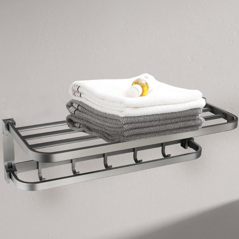 Contemporary Metal 6-piece Bathroom Accessory Set with Bathroom Shelf