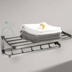 Contemporary Metal 6-piece Bathroom Accessory Set with Bathroom Shelf