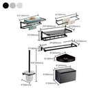 Contemporary Metal 6-piece Bathroom Accessory Set with Bathroom Shelf