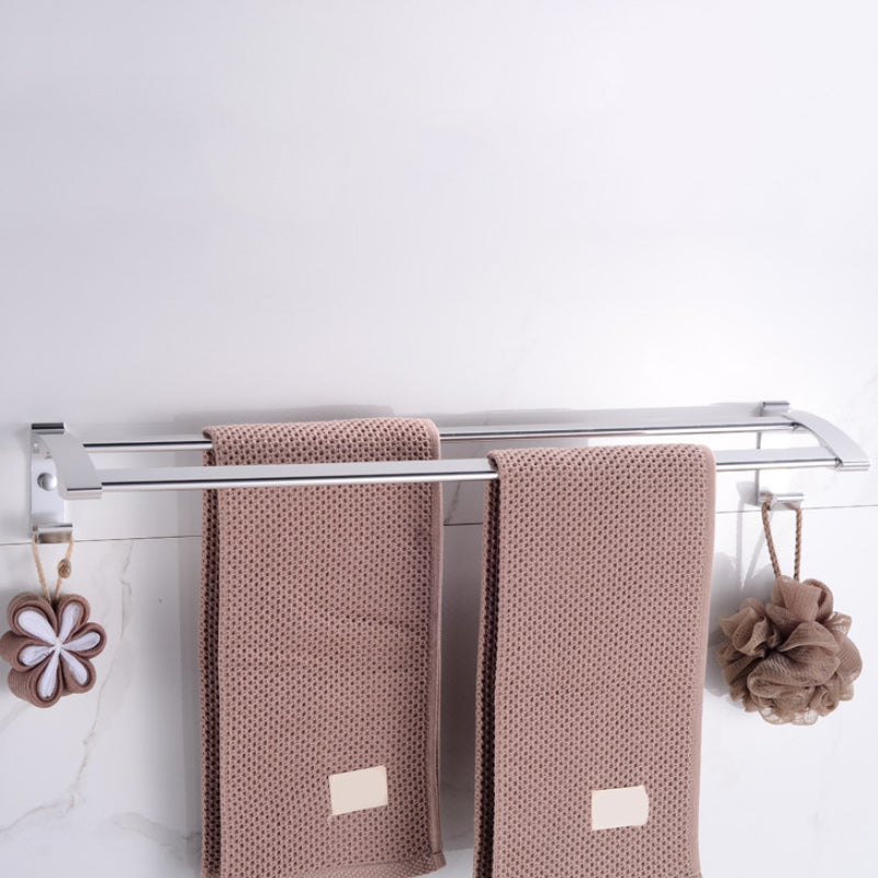 Modern 5-piece bathroom accessory set with triangular bath shelf
