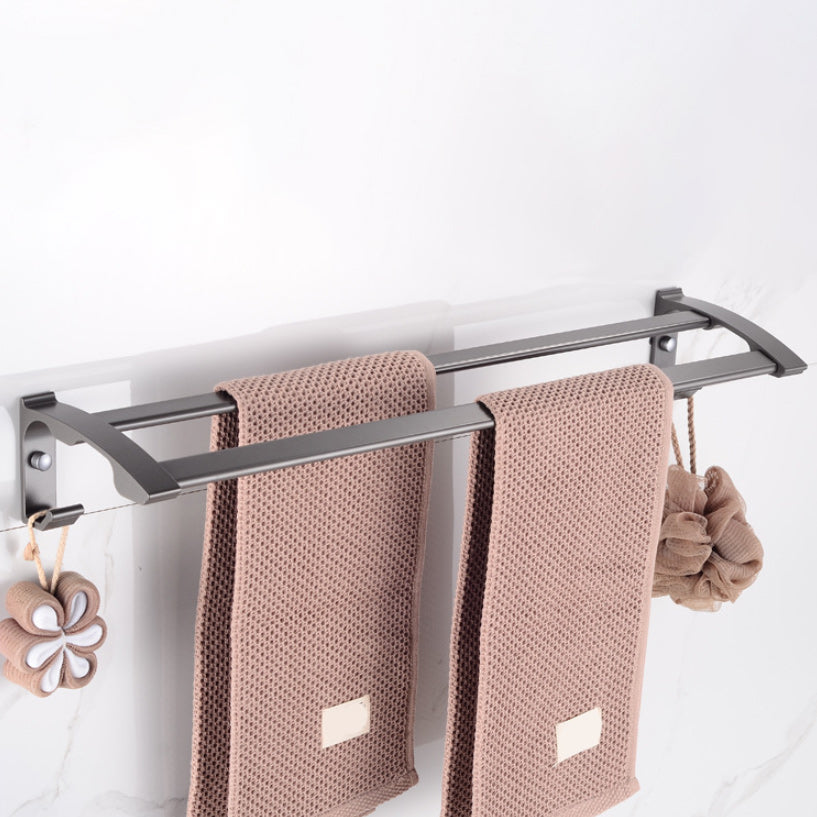 Modern 5-piece bathroom accessory set with triangular bath shelf