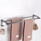 Modern 5-piece bathroom accessory set with triangular bath shelf