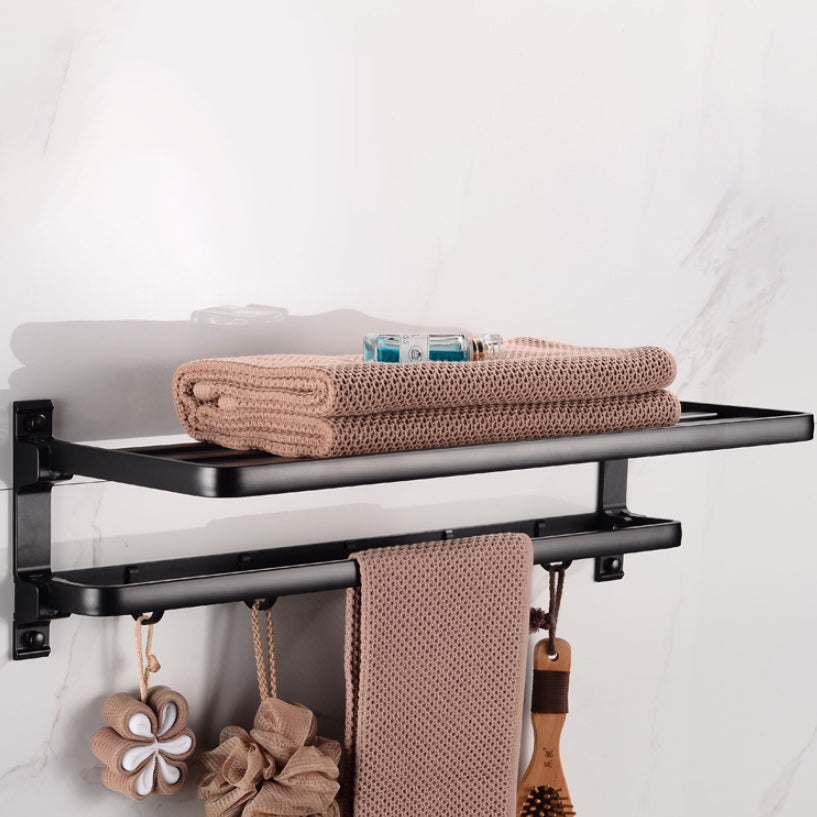 Modern 5-piece bathroom accessory set with triangular bath shelf