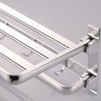 Modern 5-piece bathroom accessory set with triangular bath shelf