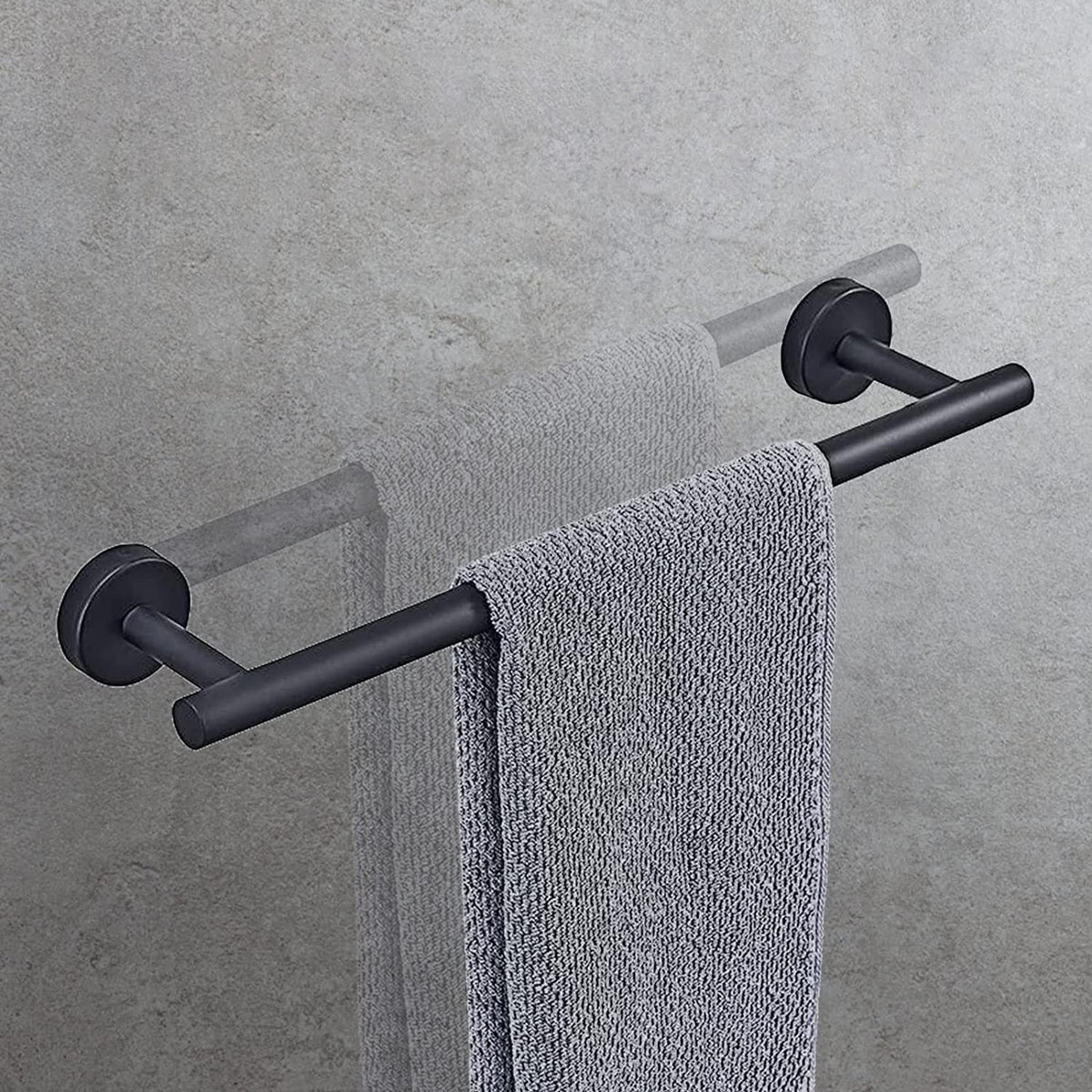 Matt Black Bathroom Accessory Set Stainless Steel Towel Bar/Paper Holder/Bath Towel Hook