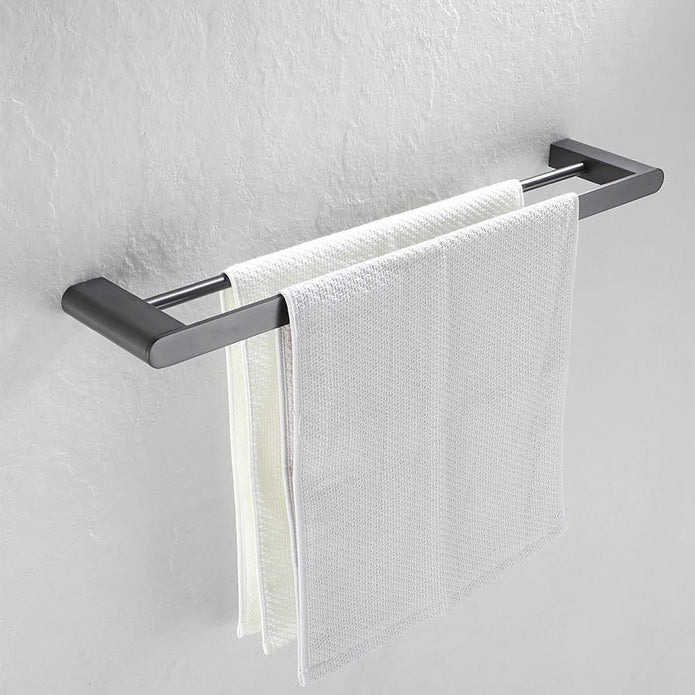 5-piece modern bathroom accessory set made of stainless steel with towel rail/robe hooks/toilet paper holder