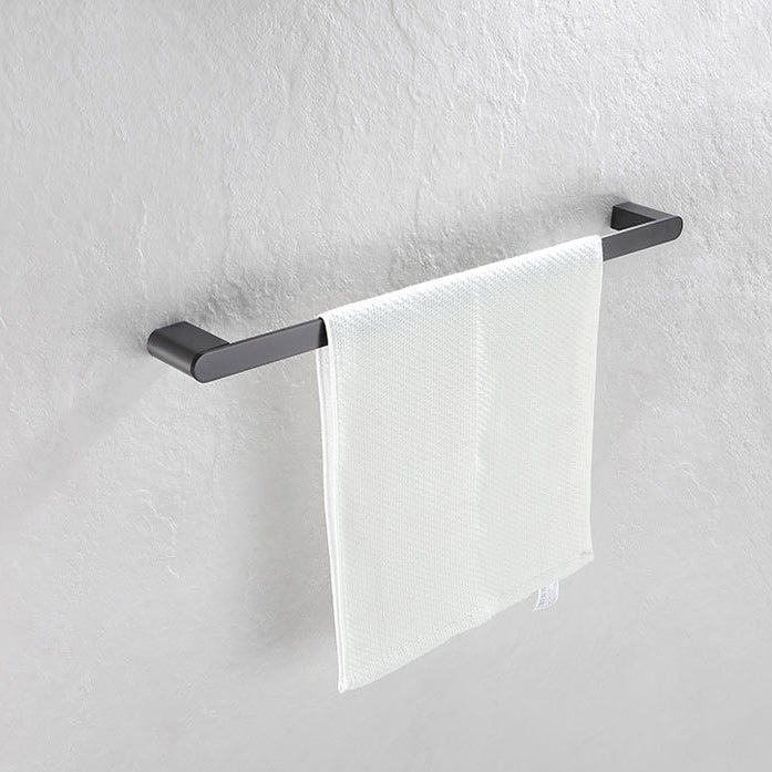 5-piece modern bathroom accessory set made of stainless steel with towel rail/robe hooks/toilet paper holder
