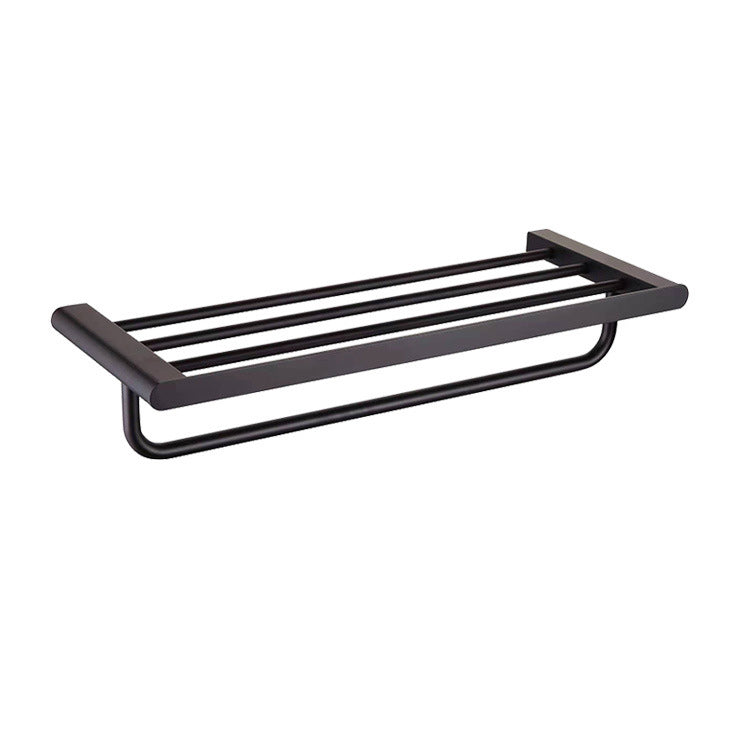 5-piece modern bathroom accessory set made of stainless steel with towel rail/robe hooks/toilet paper holder