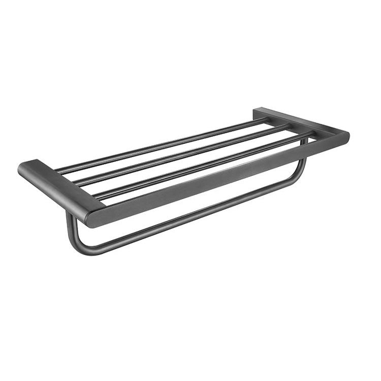 5-piece modern bathroom accessory set made of stainless steel with towel rail/robe hooks/toilet paper holder