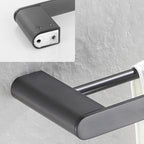5-piece modern bathroom accessory set made of stainless steel with towel bar/robe hooks/paper holder