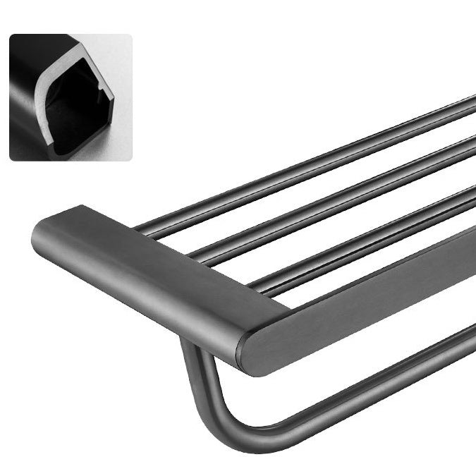 5-piece modern bathroom accessory set made of stainless steel with towel rail/robe hooks/toilet paper holder