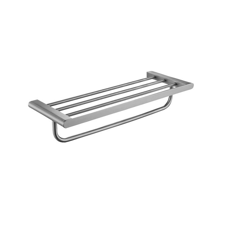 5-piece modern bathroom accessory set made of stainless steel with towel rail/robe hooks/toilet paper holder