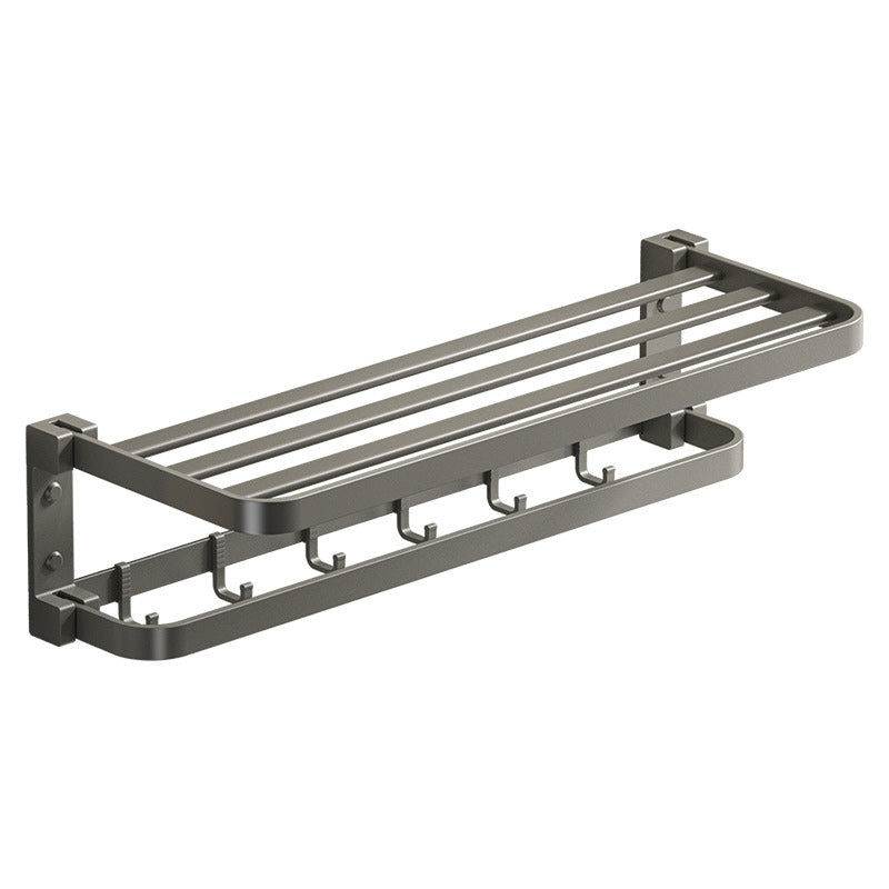 Modern Gray Bathroom Accessory Set Aluminum Stainless Steel Bathroom Shelf/Towel Hooks/Towel Bar