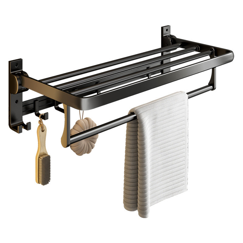 Contemporary Bathroom Accessory Set Matte Black Bathroom Set with Bathrobe Hooks/Towel Bar