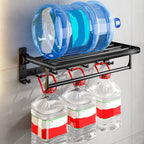 Contemporary Bathroom Accessory Set Matte Black Bathroom Set with Bathrobe Hooks/Towel Bar