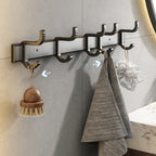 Contemporary Bathroom Accessory Set Matte Black Bathroom Set with Bathrobe Hooks/Towel Bar