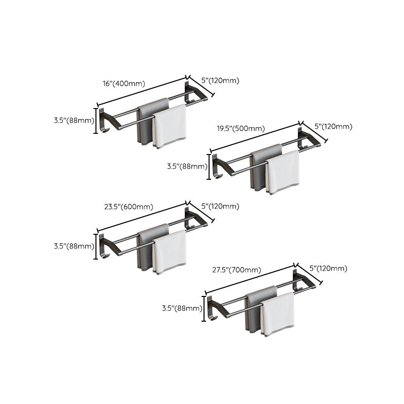 Contemporary Bathroom Accessory Set Matte Black Bathroom Set with Bathrobe Hooks/Towel Bar
