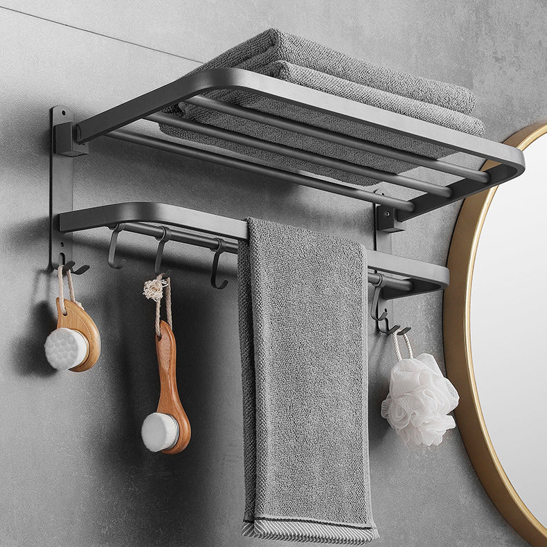 Modern Bathroom Hardware Set in Stainless Steel Matte Gray Bathrobe Hook/Towel Bar