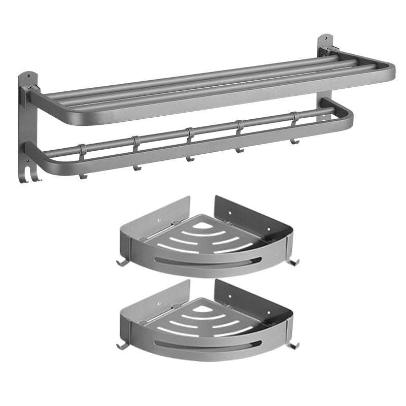 Modern Bathroom Hardware Set in Stainless Steel Matte Gray Bathrobe Hook/Towel Bar