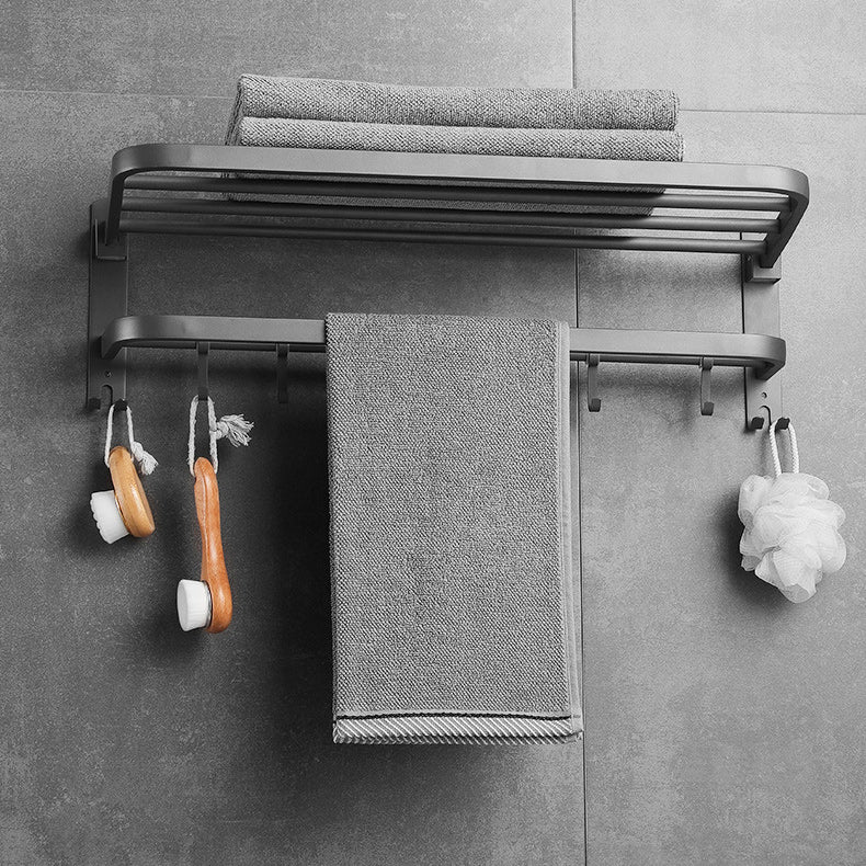 Modern Bathroom Hardware Set in Stainless Steel Matte Gray Bathrobe Hook/Towel Bar