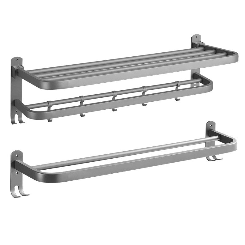 Modern Bathroom Hardware Set in Stainless Steel Matte Gray Bathrobe Hook/Towel Bar