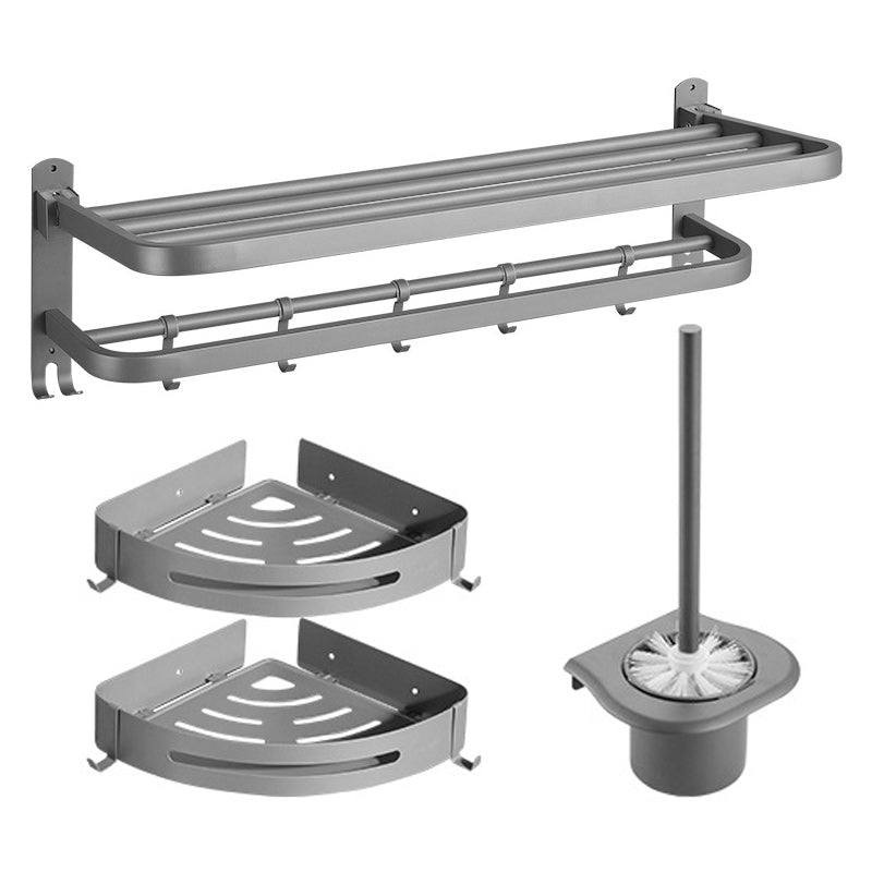 Modern Bathroom Hardware Set in Stainless Steel Matte Gray Bathrobe Hook/Towel Bar