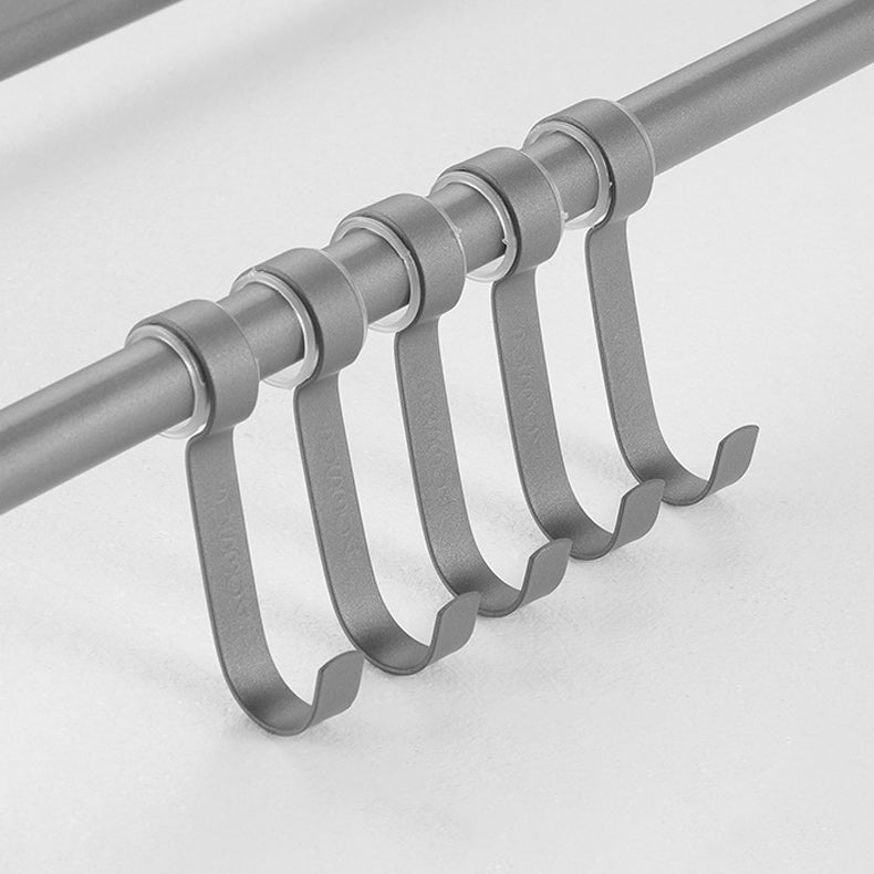 Modern Bathroom Hardware Set in Stainless Steel Matte Gray Bathrobe Hook/Towel Bar