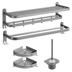 Modern Bathroom Hardware Set in Stainless Steel Matte Gray Bathrobe Hook/Towel Bar