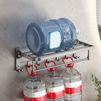 Contemporary Gray Bathroom Hardware Set Bathroom Shelf/Towel Bar Including Bathroom Set