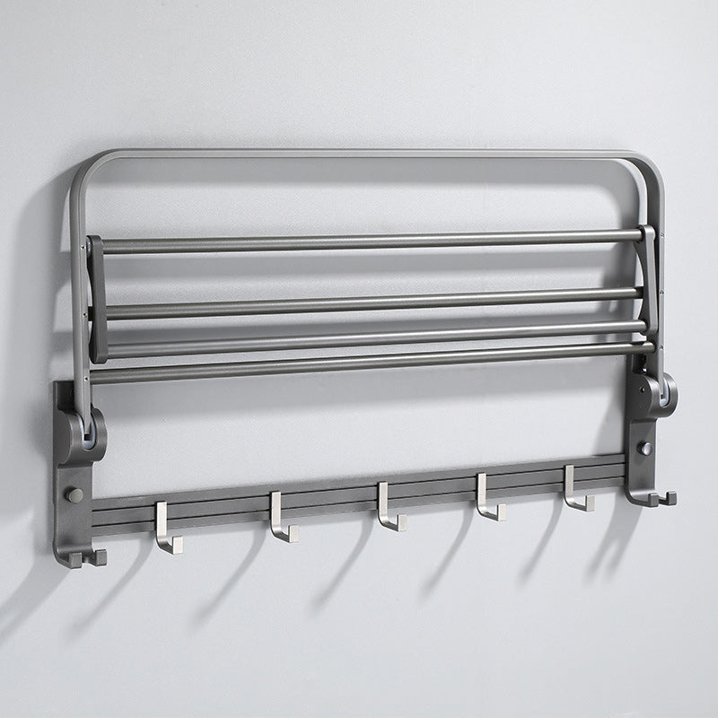 Contemporary Gray Bathroom Hardware Set Bathroom Shelf/Towel Bar Including Bathroom Set