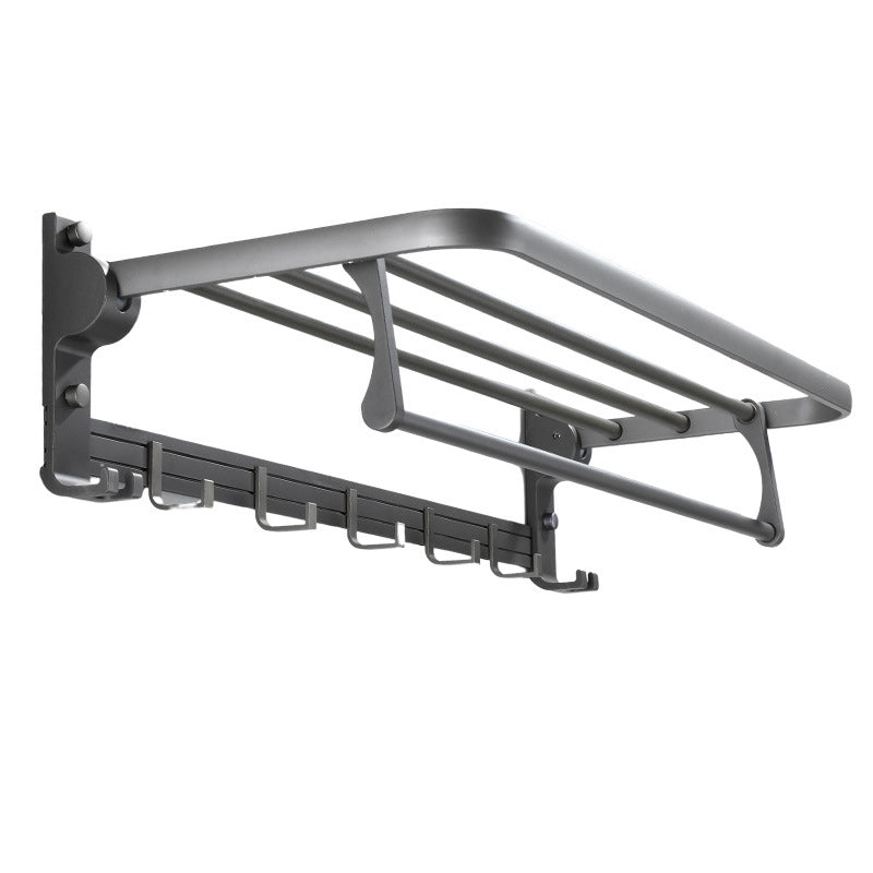 Contemporary Gray Bathroom Hardware Set Bathroom Shelf/Towel Bar Including Bathroom Set