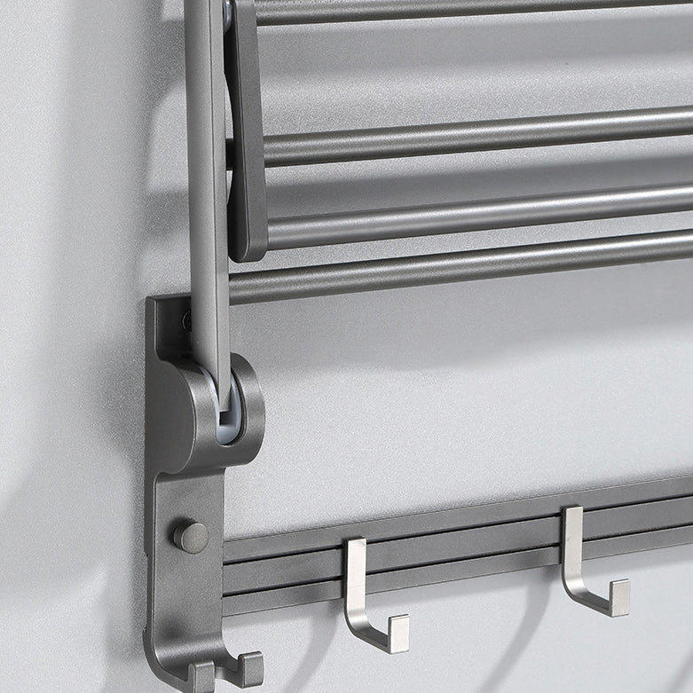 Contemporary Gray Bathroom Hardware Set Bathroom Shelf/Towel Bar Including Bathroom Set