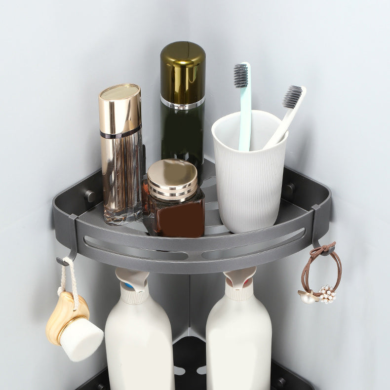 Contemporary Gray Bathroom Hardware Set Bathroom Shelf/Towel Bar Including Bathroom Set