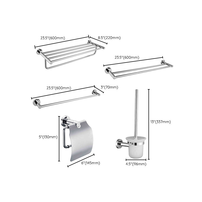 Polished Chrome Modern Bathroom Accessories Set with Towel Bar/Paper Holder