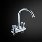 Three-Hole Centerset Bathroom Sink Faucet Contemporary Brass Faucet
