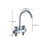 Three-Hole Centerset Bathroom Sink Faucet Contemporary Brass Faucet