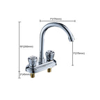 Three-Hole Centerset Bathroom Sink Faucet Contemporary Brass Faucet