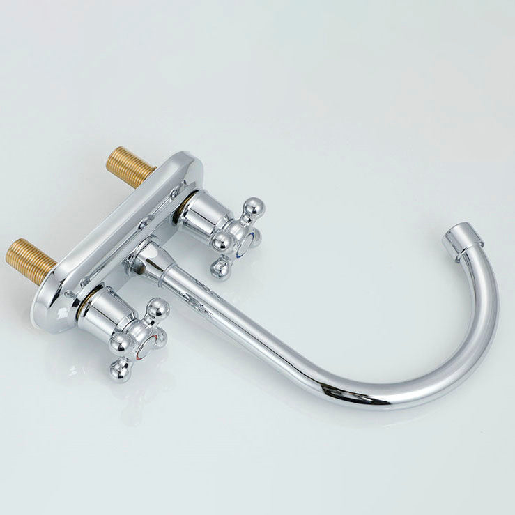 Knob Handle Central Mixer Contemporary Design Basin Faucet 2-Hole Faucet for the Bathroom