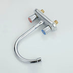 Knob Handle Central Mixer Contemporary Design Basin Faucet 2-Hole Faucet for the Bathroom