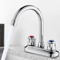 Modern Center Set Mixer Tap Chrome 2 Knob Handles Swivel Spout Basin Mixer Tap