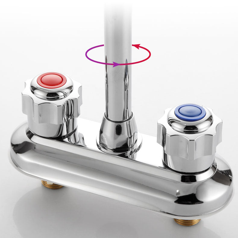 Modern Center Set Mixer Tap Chrome 2 Knob Handles Swivel Spout Basin Mixer Tap