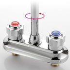 Modern Center Set Mixer Tap Chrome 2 Knob Handles Swivel Spout Basin Mixer Tap