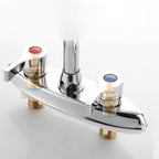 Modern Center Set Mixer Tap Chrome 2 Knob Handles Swivel Spout Basin Mixer Tap