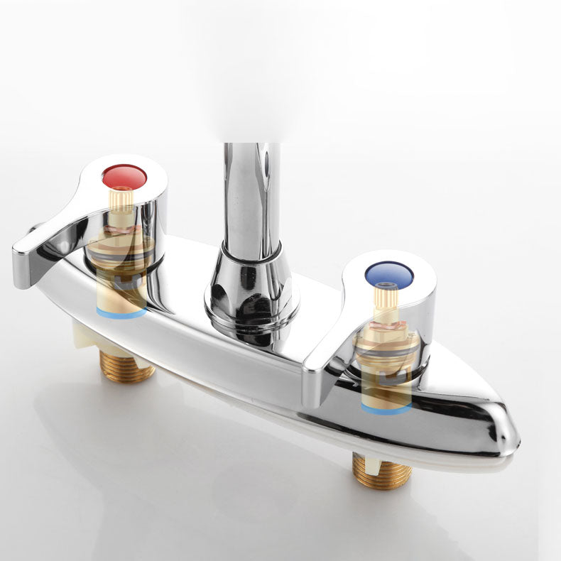 Modern Center Set Mixer Tap Chrome 2 Knob Handles Swivel Spout Basin Mixer Tap